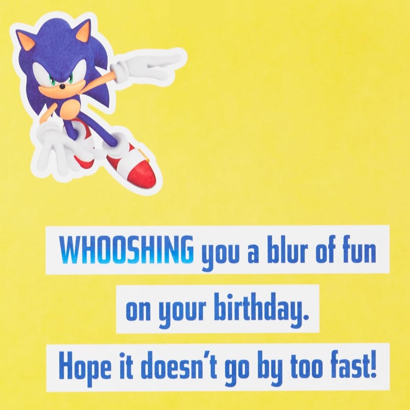 Sonic the Hedgehog Birthday Card for Kids and Teens