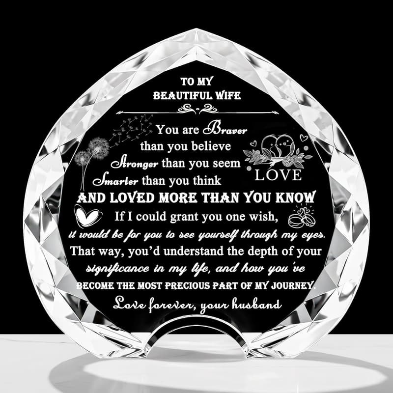 Unique Personalized Crystal Gift for Wife - Birthday/Anniversary