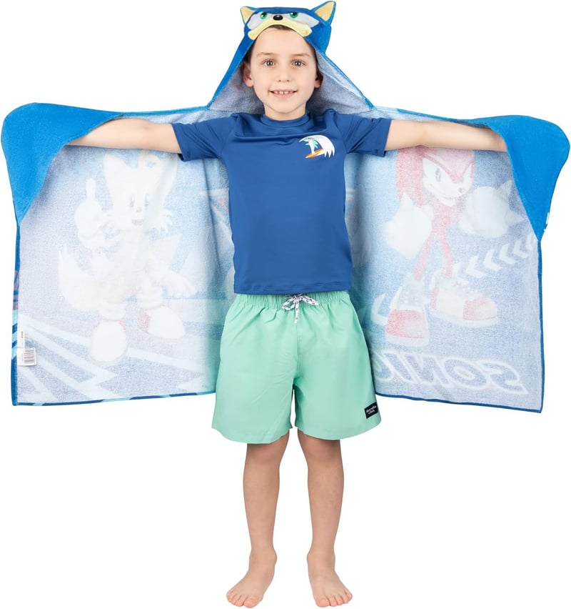 Sonic The Hedgehog Hooded Bath Towel for Kids, 24