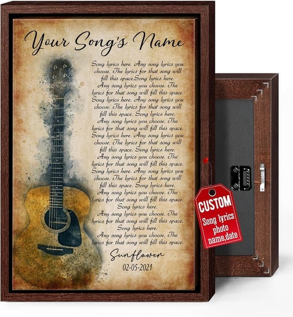 Anniversary Gift: Personalized Framed Canvas Song Lyrics