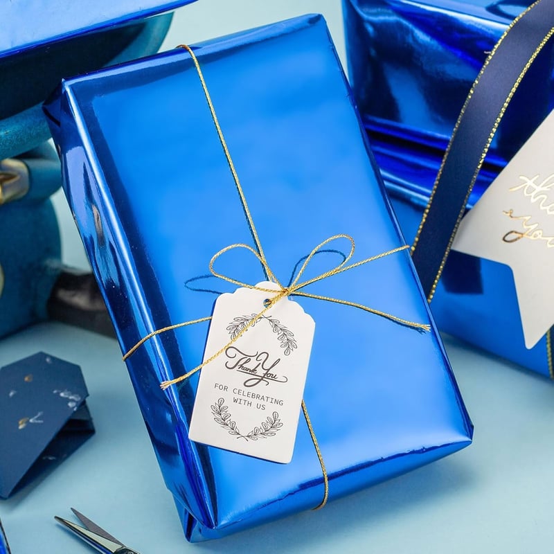 Royal Blue Metallic Gift Wrap Roll - 17