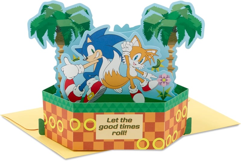 Sonic the Hedgehog Pop-Up Card for Birthdays & Graduation