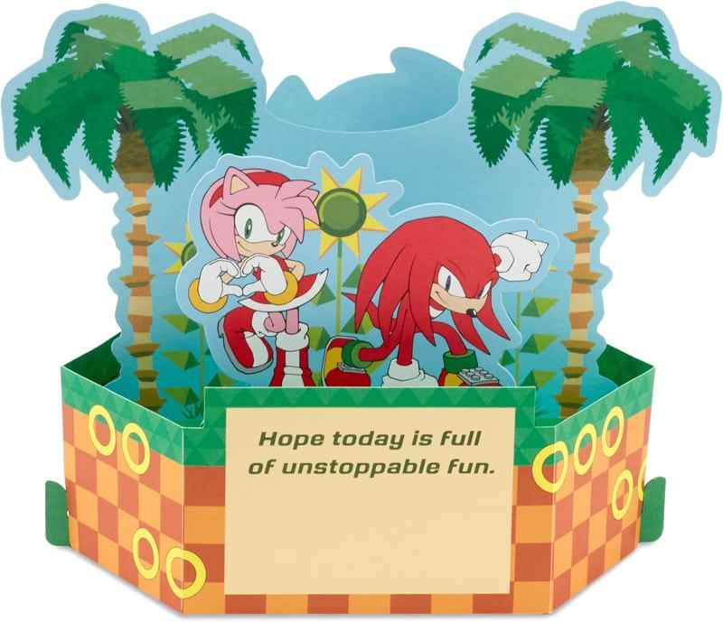 Sonic the Hedgehog Pop-Up Card for Birthdays & Graduation