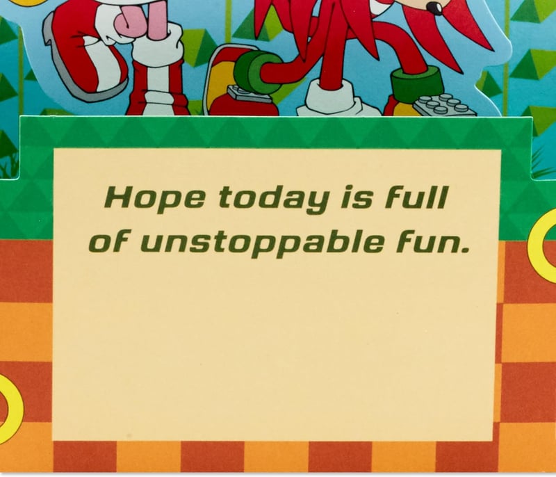 Sonic the Hedgehog Pop-Up Card for Birthdays & Graduation
