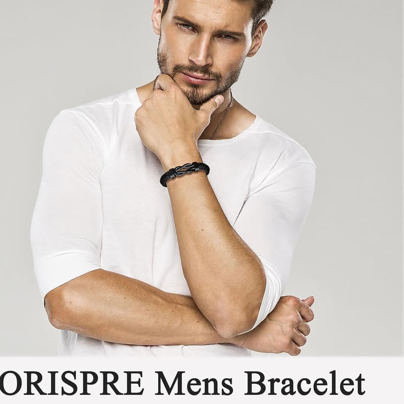 Men's Leather Bracelet - Perfect for Birthday, Graduation & Father's Day