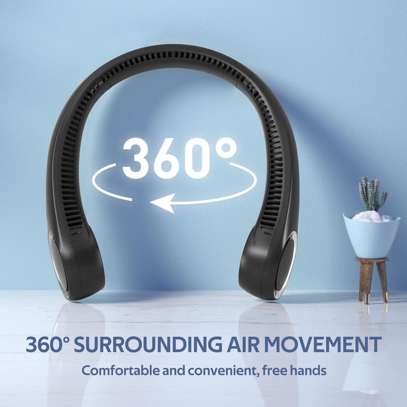 Wearable 360° Bladeless Neck Fan - Rechargeable Birthday Gift
