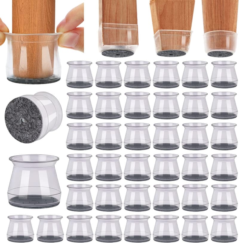 Chair Leg Floor Protectors - 40Pcs Universal Silicone Pads