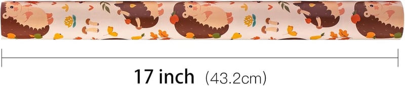 Thanksgiving Hedgehog & Flower Wrapping Paper Roll - 17