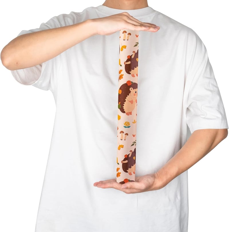Thanksgiving Hedgehog & Flower Wrapping Paper Roll - 17