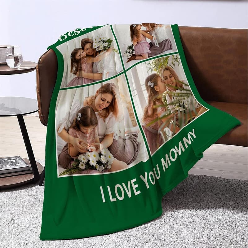 Personalized Mother's Day Photo Blanket for Mom