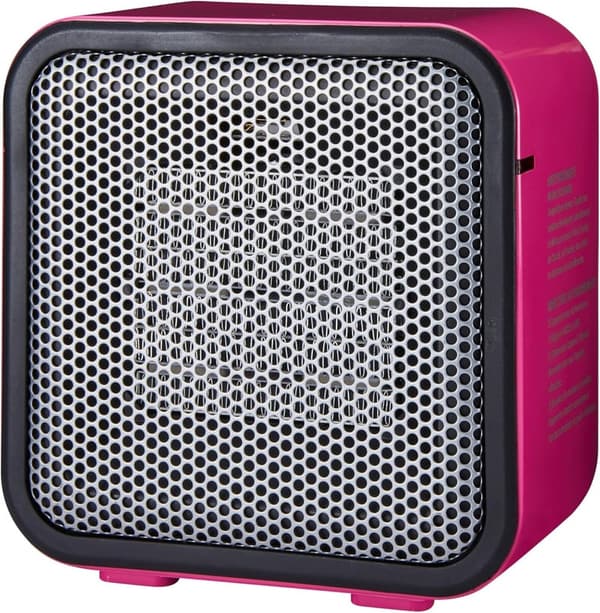 Portable Pink Mini Ceramic Space Heater for Office or Camping