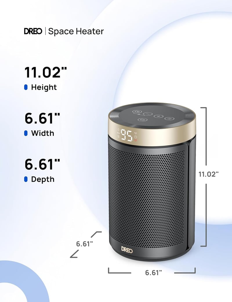 Portable Electric Space Heater with Thermostat and Remote, 1500W