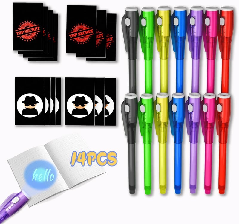 Invisible Ink Pen Spy Game Set for Kids - 14PCS with Notebooks