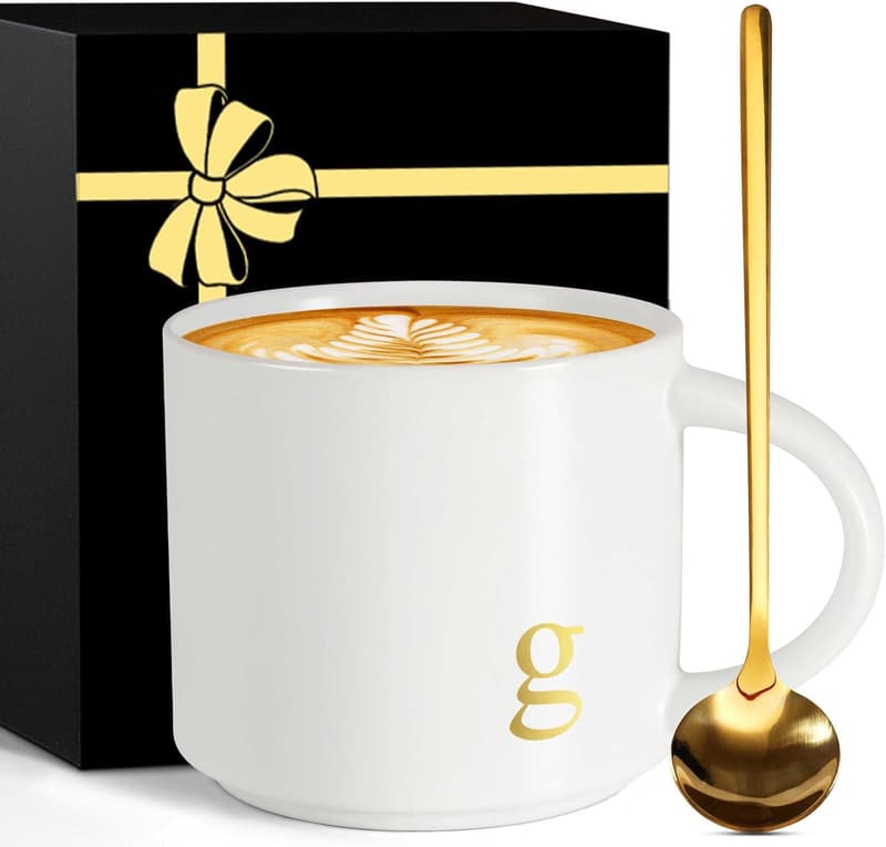 Happy Birthday Monogrammed Ceramic Coffee Mug for Couples