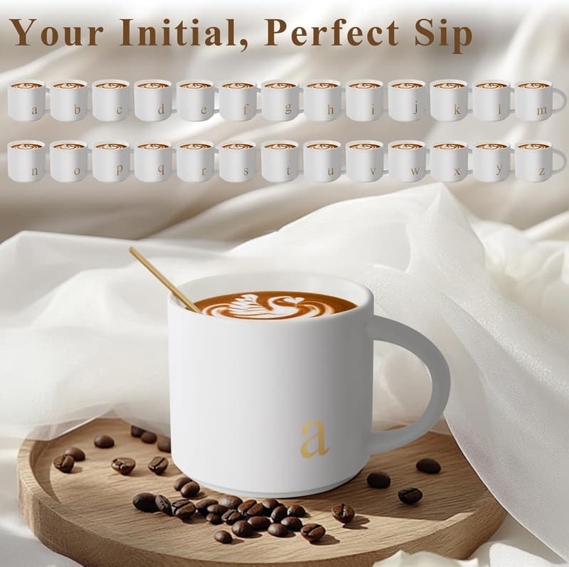 Happy Birthday Monogrammed Ceramic Coffee Mug for Couples