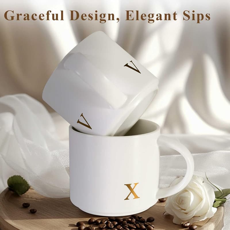 Happy Birthday Monogrammed Ceramic Coffee Mug for Couples