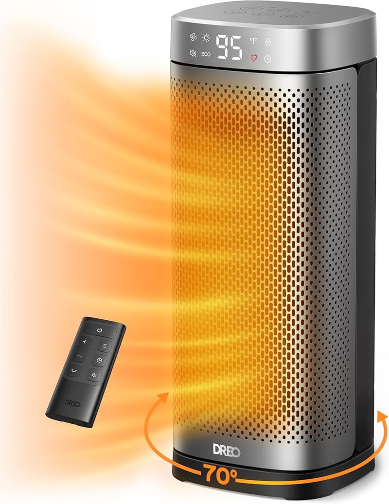 1500W Portable Electric Space Heater with Remote and Timer