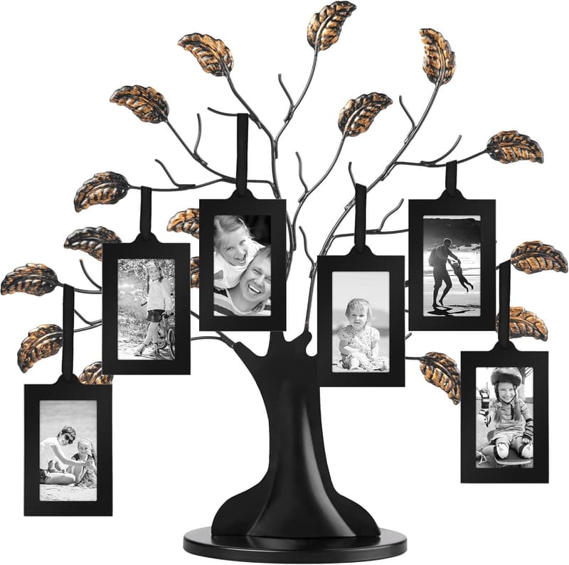 Mother's Day Family Tree Picture Frame with 6 Hanging Frames