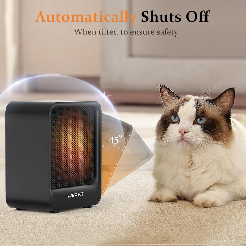 Mini Electric Space Heater - 500W Portable Indoor Use