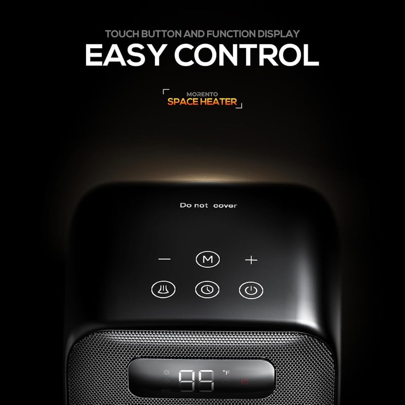 1500W Electric Space Heater with Thermostat for Indoor Use