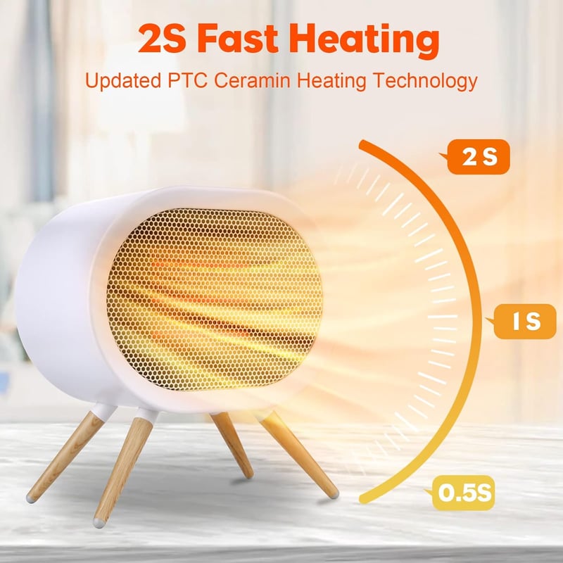 Portable 1000W Ceramic Space Heater with Safety Features