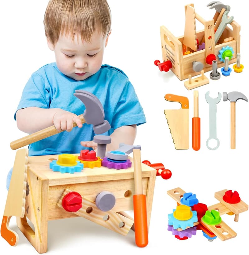 Montessori Wooden Tool Set - 29 PCS Educational Play Tool for Kids
