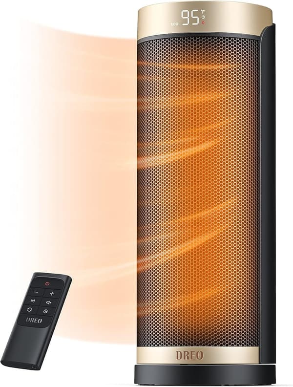 Dreo 1500W Ceramic Space Heater with Remote and 70° Oscillation