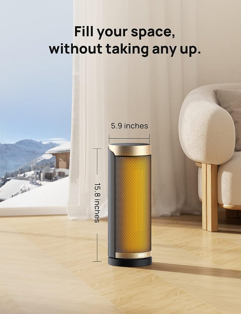 Dreo 1500W Ceramic Space Heater with Remote and 70° Oscillation
