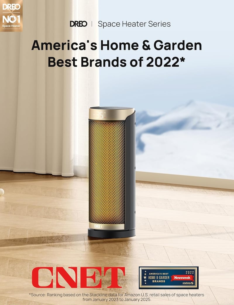 Dreo 1500W Ceramic Space Heater with Remote and 70° Oscillation