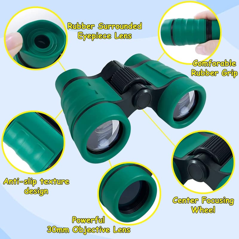 Kids' Outdoor Binoculars for Ages 3-12 - Green