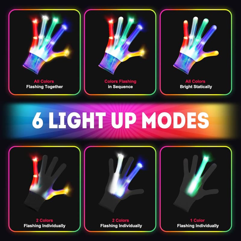 LED Light-Up Gloves for Kids - Fun Birthday & Easter Gift