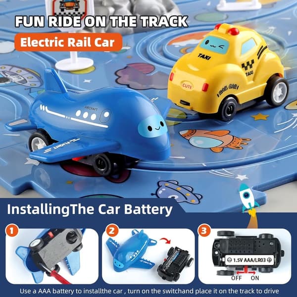 Space Racer Car Track Set for Boys Ages 3-5, 32 PCS