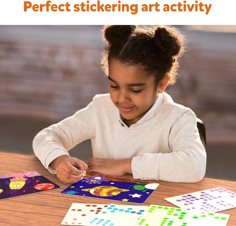 Mess-Free Space Sticker Art Activity for Kids Ages 3-7