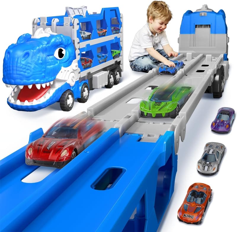 Dinosaur Track Truck Toys for Toddlers - Birthday Gift, Ages 2-7