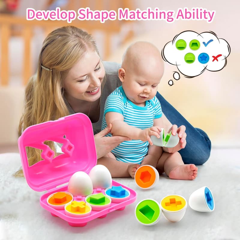 Easter Egg Montessori Learning Toys for Toddlers, 6-Piece Set