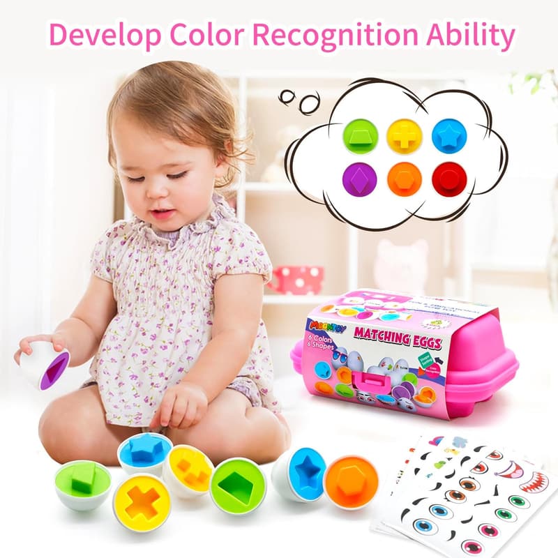 Easter Egg Montessori Learning Toys for Toddlers, 6-Piece Set