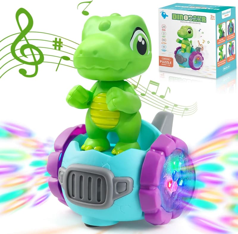 Dinosaur Robot Car Toy with Lights & Music for Toddlers