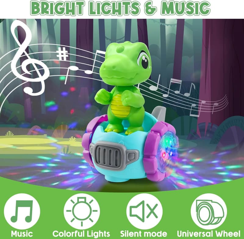 Dinosaur Robot Car Toy with Lights & Music for Toddlers