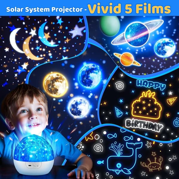 Kids' Solar System Projector Night Light with 5 Films