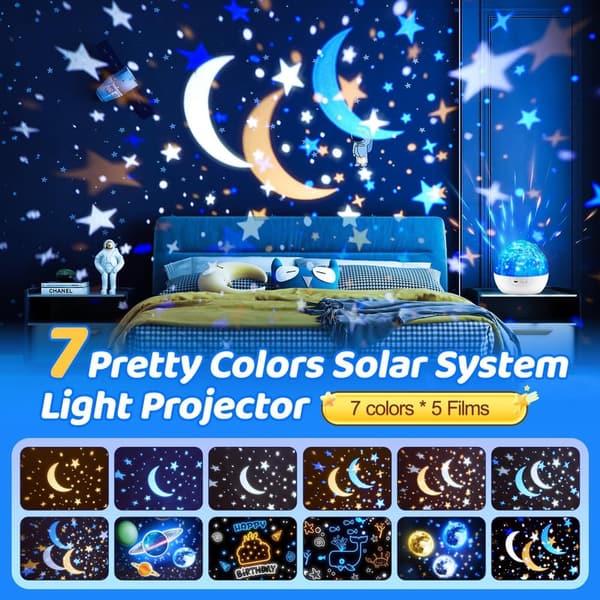 Kids' Solar System Projector Night Light with 5 Films