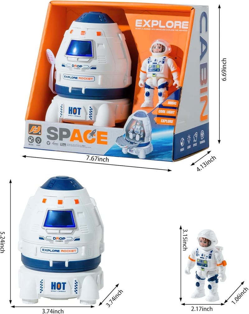 Space Adventure Capsule Toy with Lights & Sound for Kids