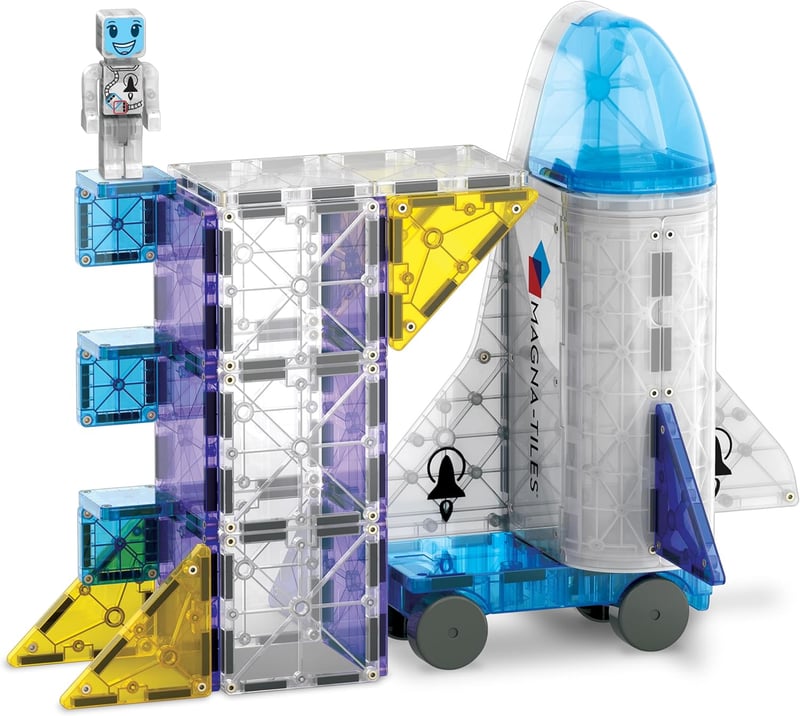 Magnetic Building Set - 32-Piece Space Construction Tiles