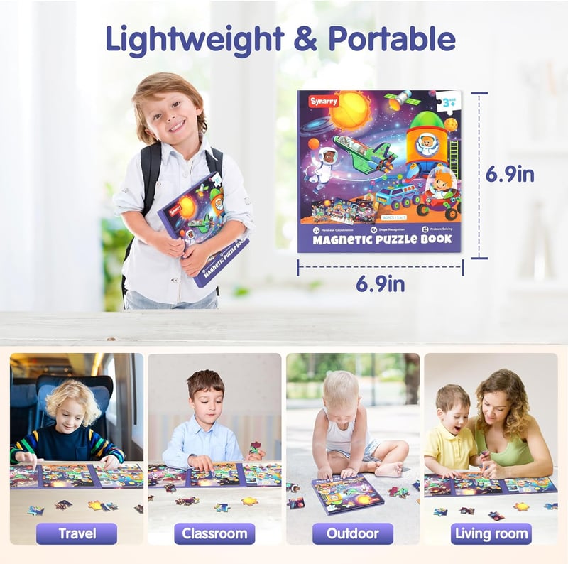 Magnetic Space Planet Puzzles for Toddlers 3-5 Years