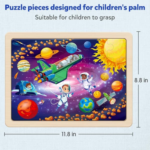 Solar System Wooden Puzzle for Kids - FSC Certified, Gift for Ages 3-6