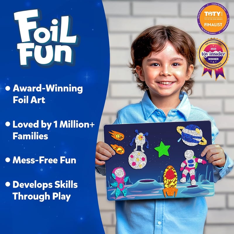 Foil Fun Space Art Kit for Kids Ages 4-9 - Mess-Free Craft Activity