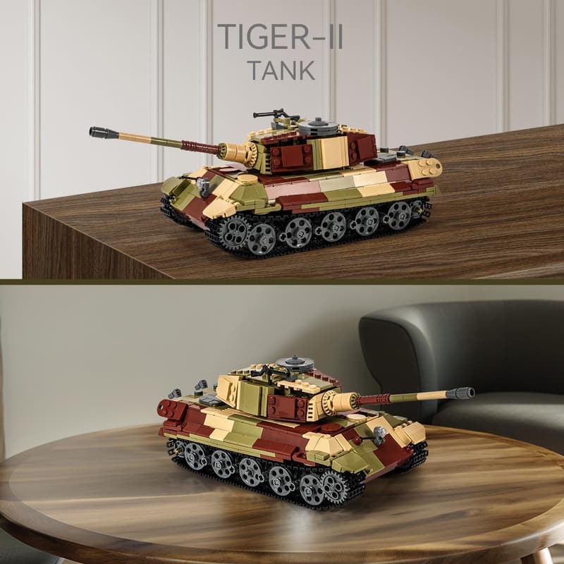 WW2 Army Tank Building Block Set with 860 Pieces
