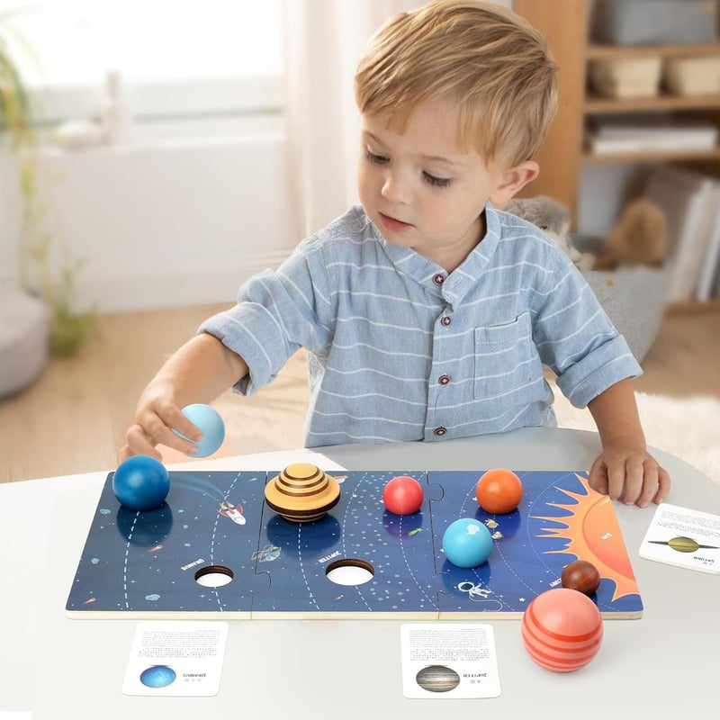 STEM Solar System Model Puzzle for Kids 4-8, Educational Gift