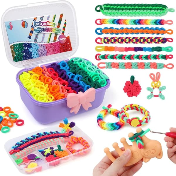 DIY Bracelet Making Kit for Girls 8-12, 1000+ Rainbow Loops