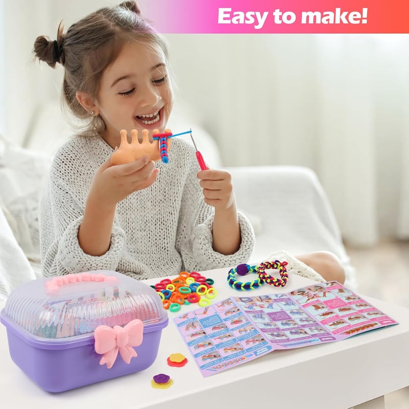DIY Bracelet Making Kit for Girls 8-12, 1000+ Rainbow Loops