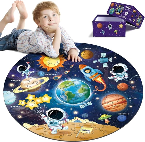 Educational Round Jigsaw Puzzle for Kids (70 Pieces)